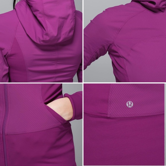 Lululemon In Flux Jacket Regal Plum Size 4 Lightweight Hooded Reversible W4G23S - Picture 7 of 16